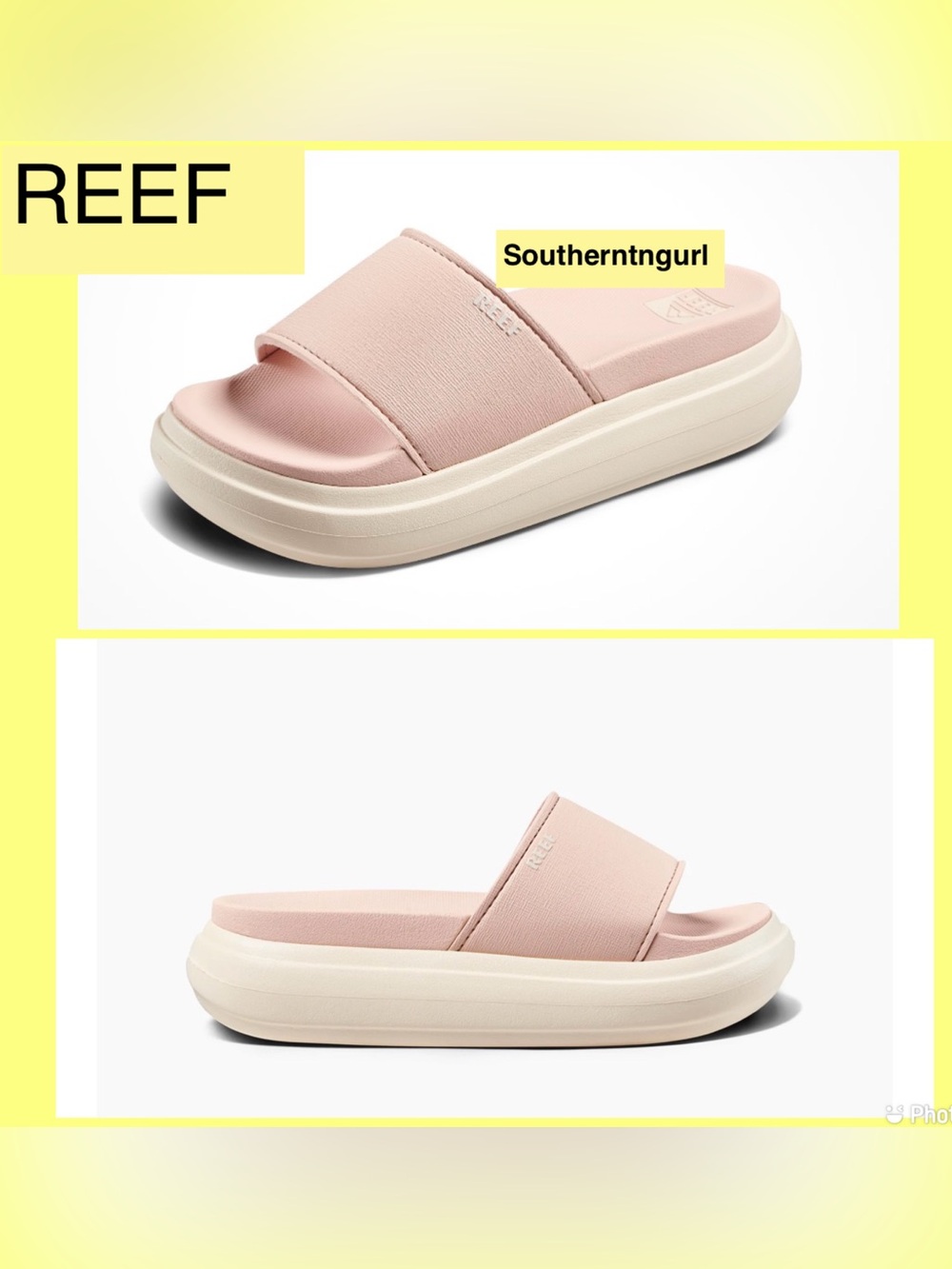 NWT  REEF Pink Platform Cushion Bondi Bay Slide Sandals